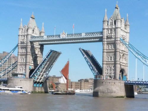 Tower Bridge raised