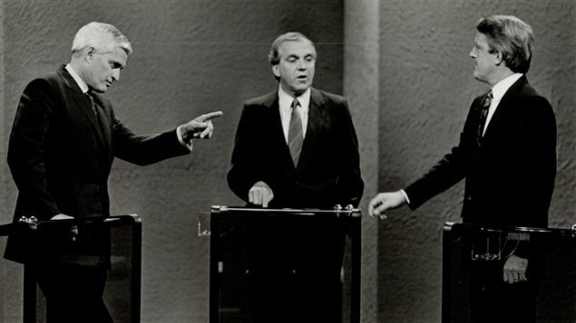 John Turner, Ed Broadbent, Brian Mulroney debate free trade (NAFTA) in 1988