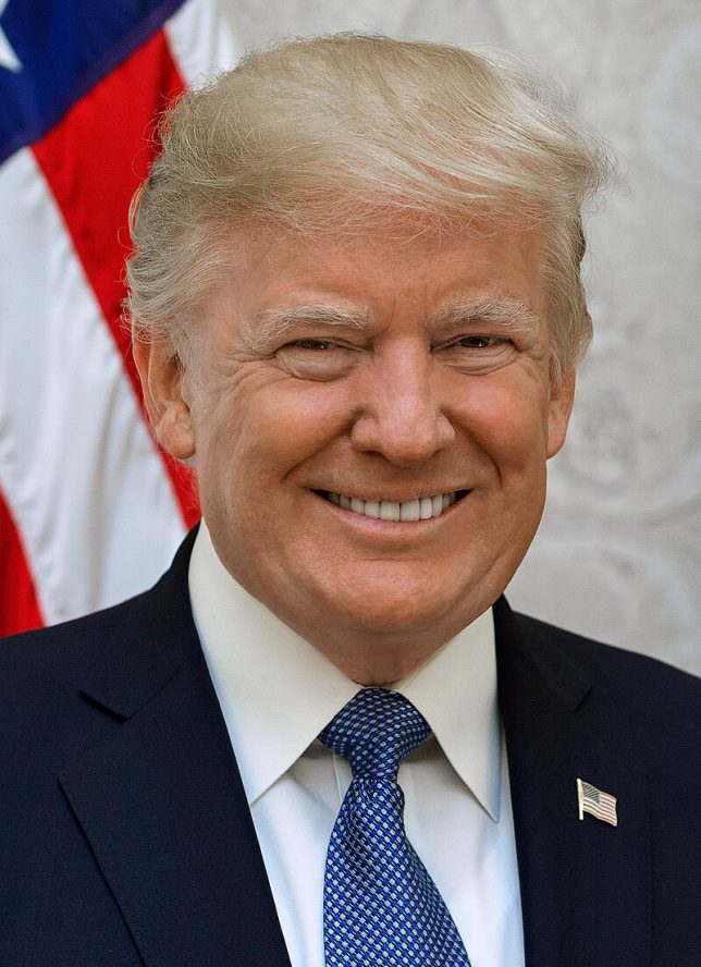 Official White House portrait photo of Donald Trump. 
