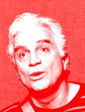 Duotone (red and white) of Charly Chiarelli's face