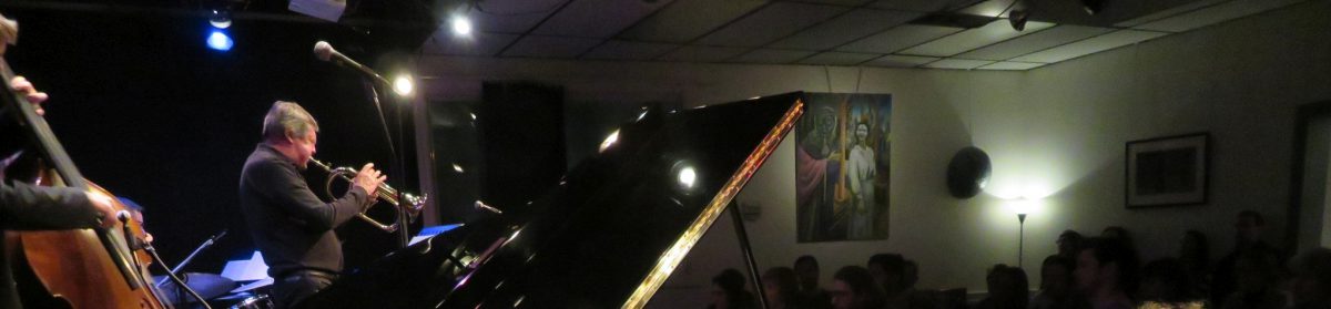 Header: Trumpet player playing at Artword Artbar
